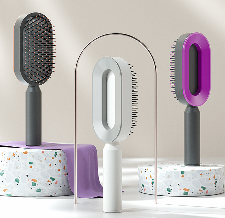 3D Self Cleaning Hair Brush PRO Unisex | One-key Cleaning Hair Loss Airbag Massage Scalp Comb Anti-Static Hairbrush