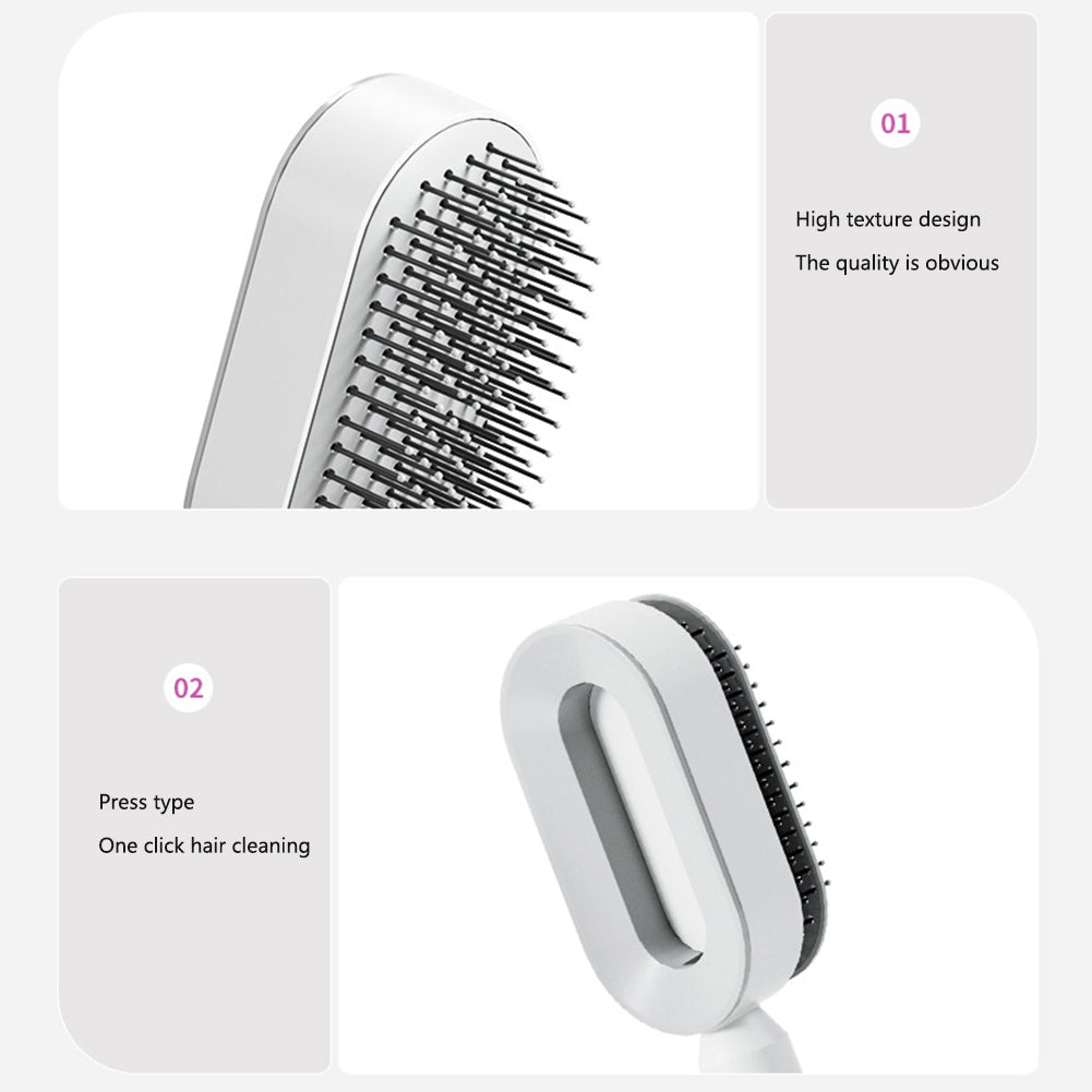 3D Self Cleaning Hair Brush PRO Unisex | One-key Cleaning Hair Loss Airbag Massage Scalp Comb Anti-Static Hairbrush
