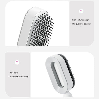 3D Self Cleaning Hair Brush PRO Unisex | One-key Cleaning Hair Loss Airbag Massage Scalp Comb Anti-Static Hairbrush