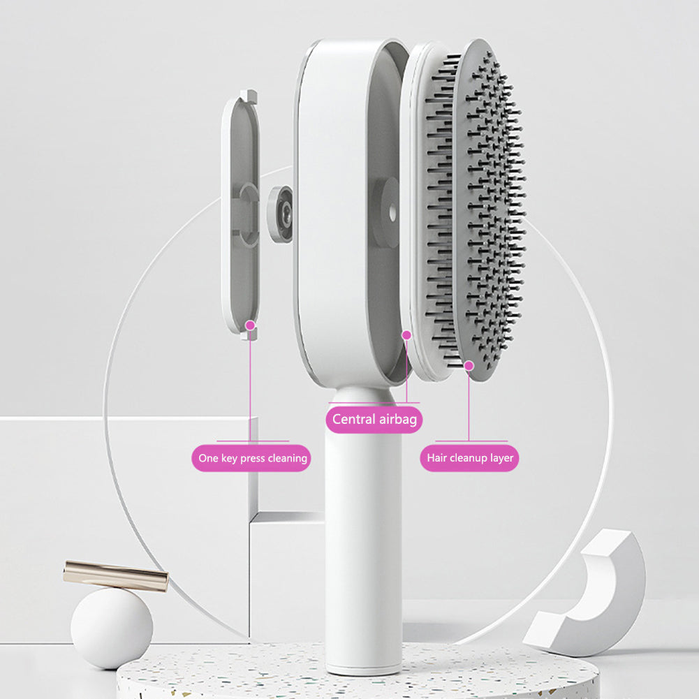 3D Self Cleaning Hair Brush PRO Unisex | One-key Cleaning Hair Loss Airbag Massage Scalp Comb Anti-Static Hairbrush
