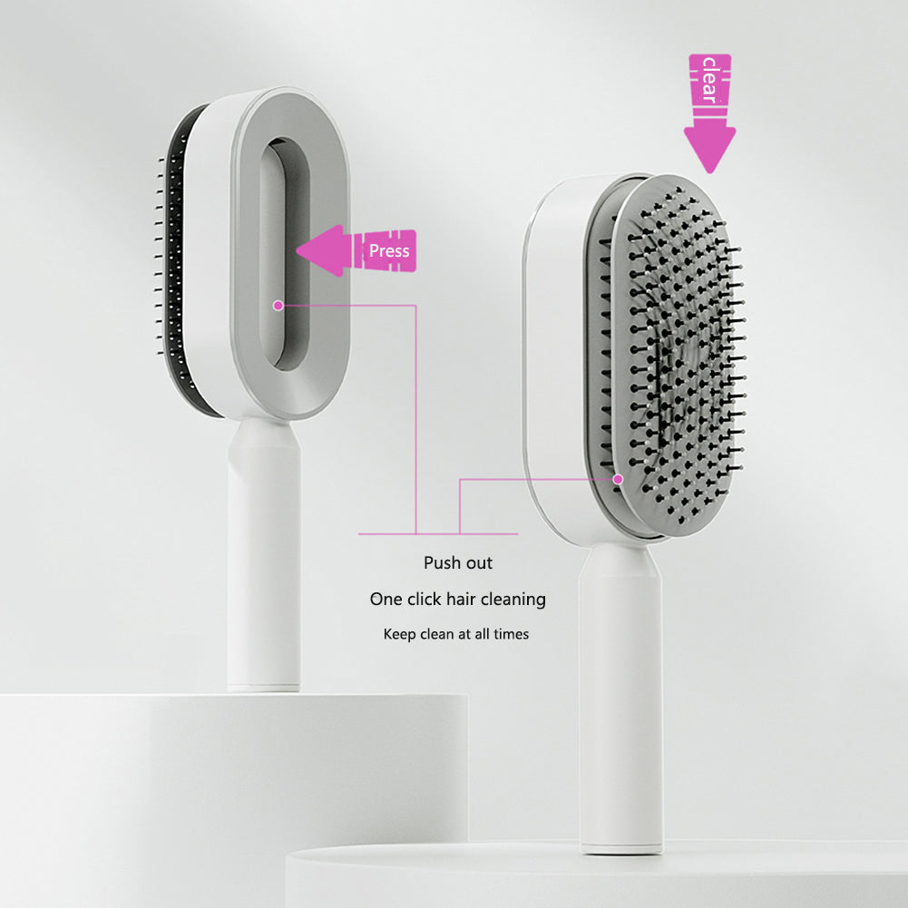 3D Self Cleaning Hair Brush PRO Unisex | One-key Cleaning Hair Loss Airbag Massage Scalp Comb Anti-Static Hairbrush